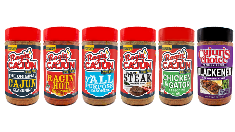 Ragin' Cajun "SIZZLIN' 6 PACK" Seasonings Variety