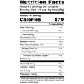 Nutrition Facts label for 1/4 cup dry mix serving showing 170 calories 640mg sodium and 4g protein