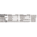 Digital graphic of a nutrition facts label showing 120 calories per serving, 530mg sodium, and 8g protein