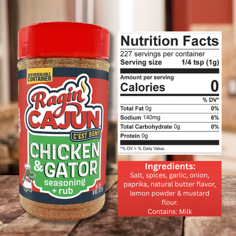 Ragin' Cajun Chicken & Gator Seasoning 8 oz
