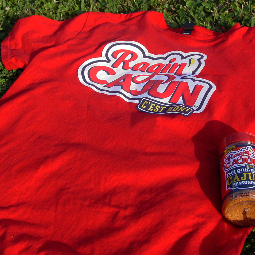 Ragin' Cajun red shirt and Cajun seasoning