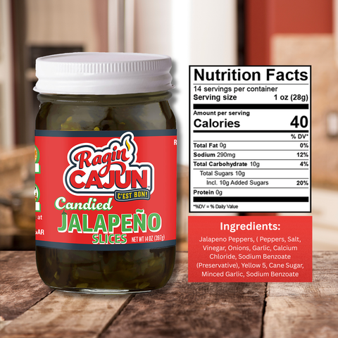 Ragin' Cajun Candied Jalapeno Slices 14 oz