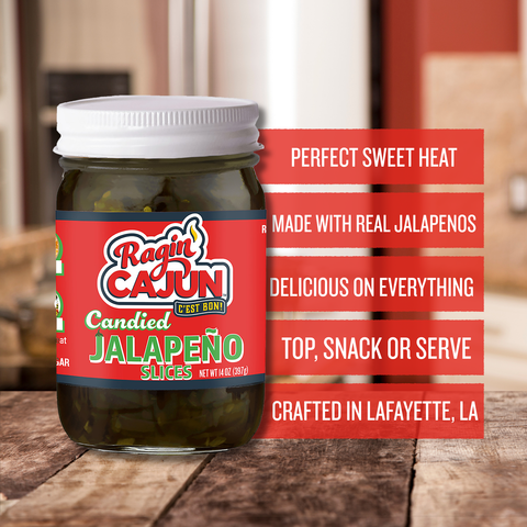 Ragin' Cajun Candied Jalapeno Slices 14 oz