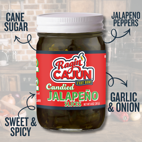 Ragin' Cajun Candied Jalapeno Slices 14 oz