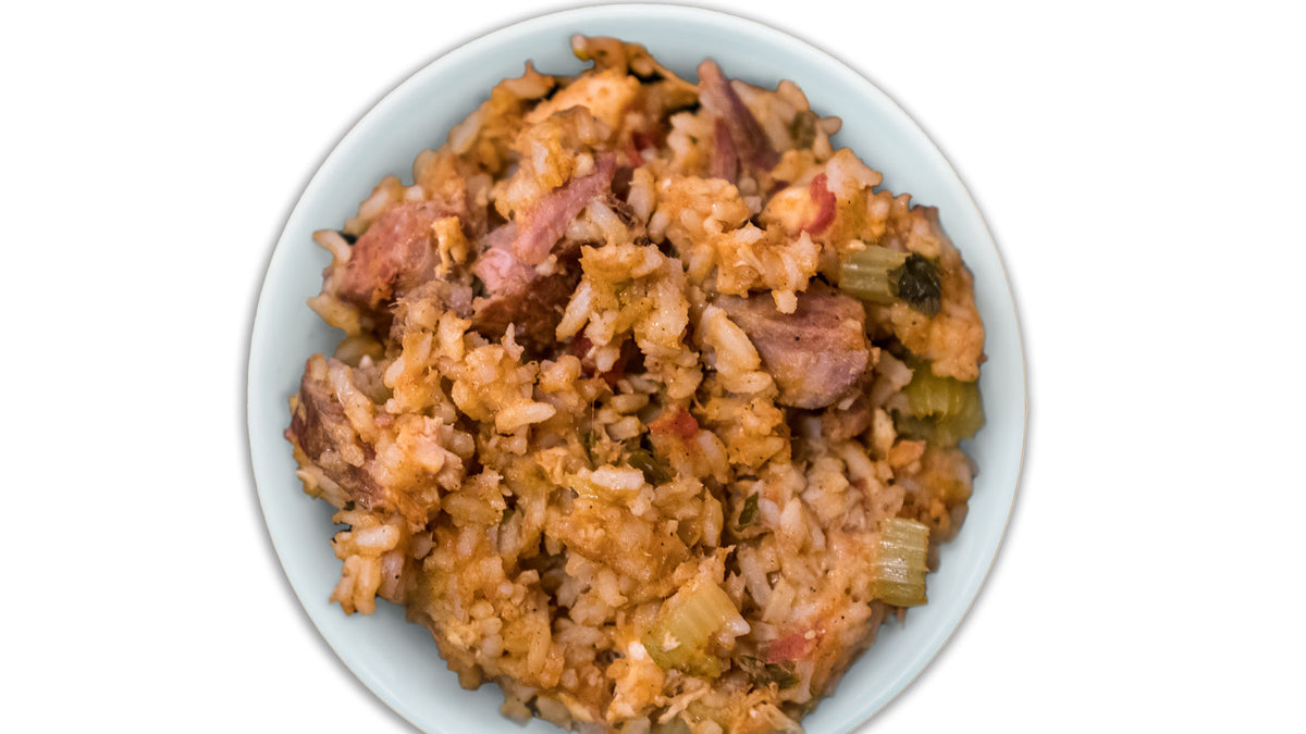Jambalaya with sausage and shrimp