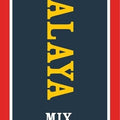 Ragin' Cajun product packaging for Authentic Jambalaya Mix featuring a red border, dark blue panel, yellow vertical 'JAMBALAYA' text, the 'Ragin' Cajun C'est Bon!' flame logo, and an image of savory jambalaya with chicken and sausage in a pan