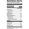 Nutrition Facts label for 1/4 cup dry mix showing 150 calories 370mg sodium and 7g protein