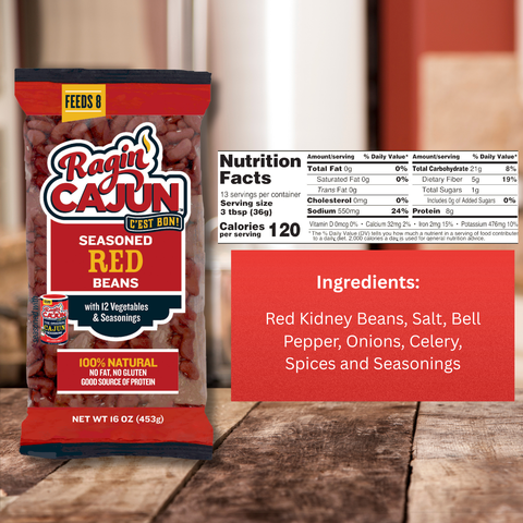 Ragin' Cajun Seasoned Red Beans 16 oz