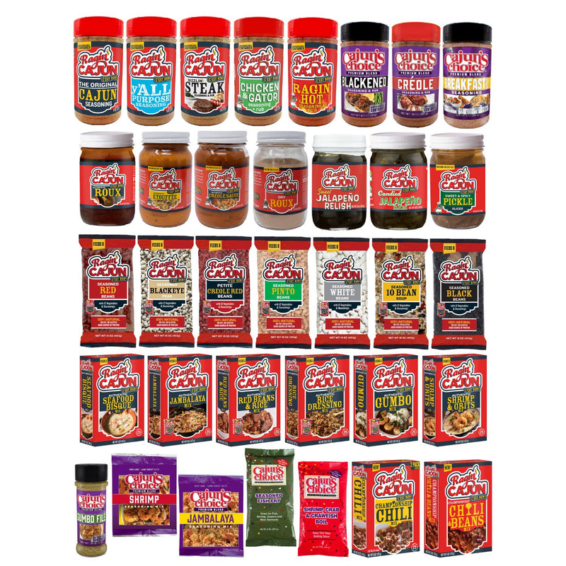"THE WORKS" Ragin' Cajun & Cajun's Choice Huge Variety Pack