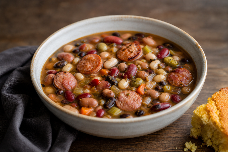 Ten Bean Soup with Sausage: Easy Stovetop Method