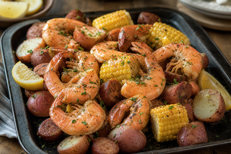 Stovetop Shrimp Boil with Corn, Potatoes, and Sausage