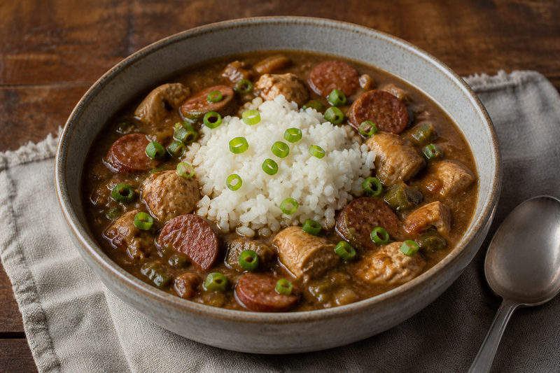 Chicken and Sausage Gumbo with Jar Roux