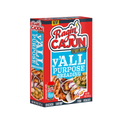 Product packaging for Ragin' Cajun Y'all Purpose Breading 8 oz box on a white background displaying a vibrant red and blue design, a 'NEW!' banner, and delicious pictures of fried chicken, shrimp tacos, and golden fried veggies