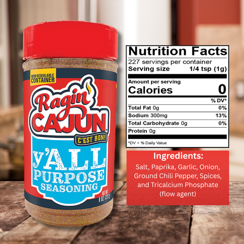 Ragin' Cajun y'ALL Purpose Seasoning 8 oz